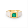 Sophie White Enamel Signet Ring