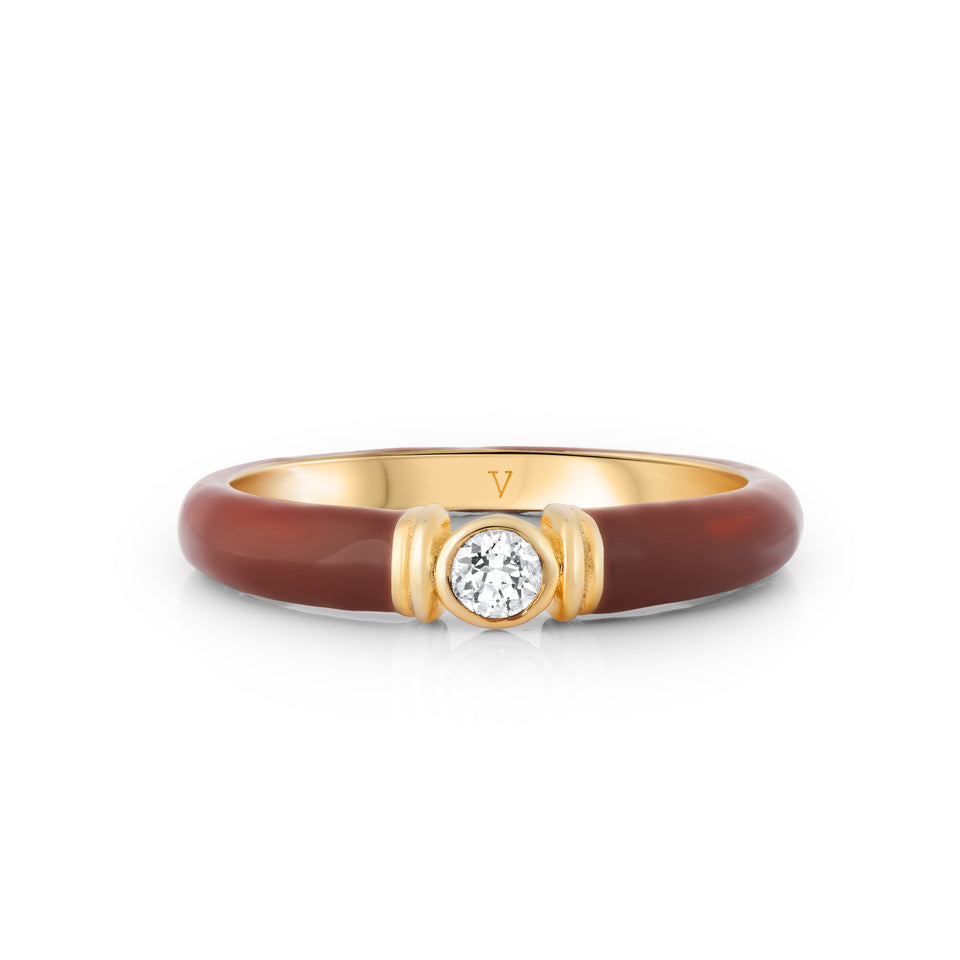 Kiki Brown Enamel Ring