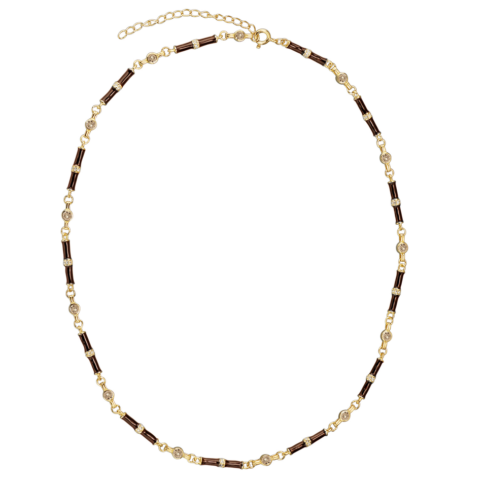 Marlowe Brown Enamel Necklace