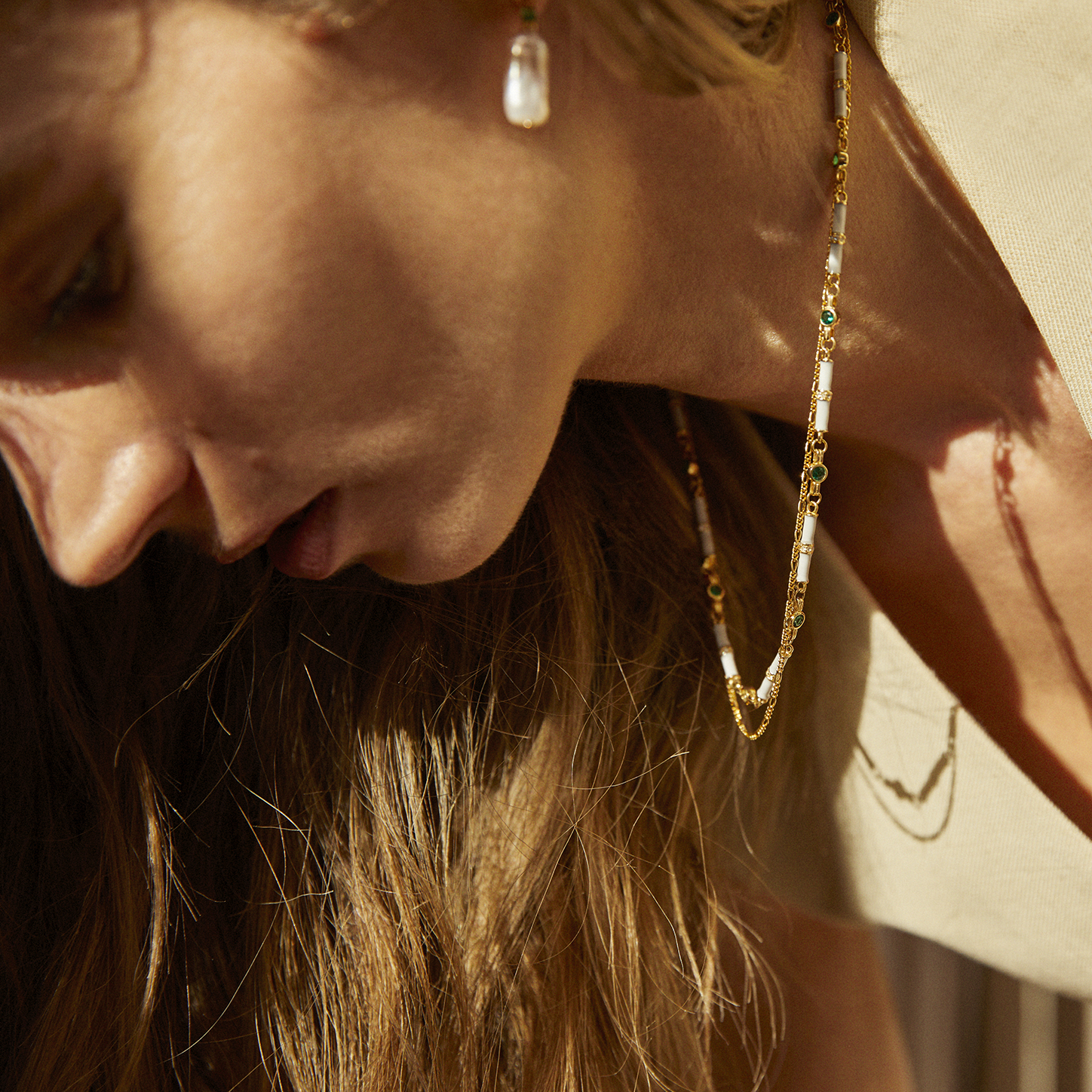 Marlowe White Enamel Necklace