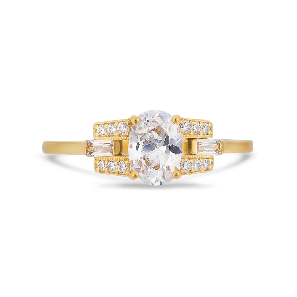 PACK: Gold Oval Cut Buckle Ring