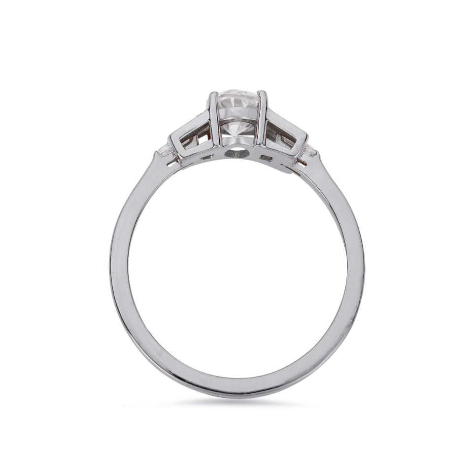 PACK: Platinum/White Gold Oval Cut Buckle Ring