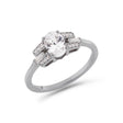 PACK: Platinum/White Gold Oval Cut Buckle Ring