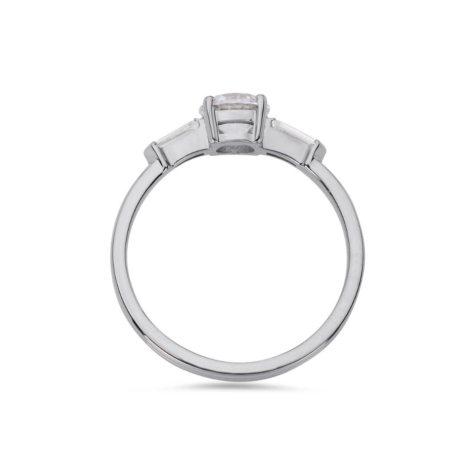 PACK: Platinum/White Gold Illusion Bullet & Brilliant Cut Ring