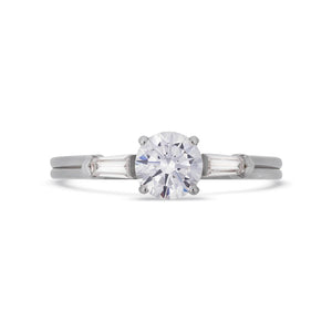 PACK: Platinum/White Gold Illusion Bullet & Brilliant Cut Ring