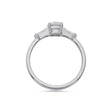 Illusion bullet & brilliant cut diamond ring in white gold