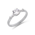 PACK: Platinum/White Gold Illusion Bullet & Brilliant Cut Ring