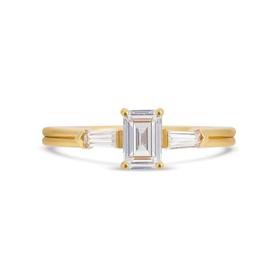 PACK: Gold Illusion Bullet & Emerald Cut Ring
