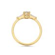 Illusion bullet & oval cut diamond ring in yellow gold