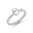PACK: Platinum/White Gold Illusion Bullet & Oval Cut Ring