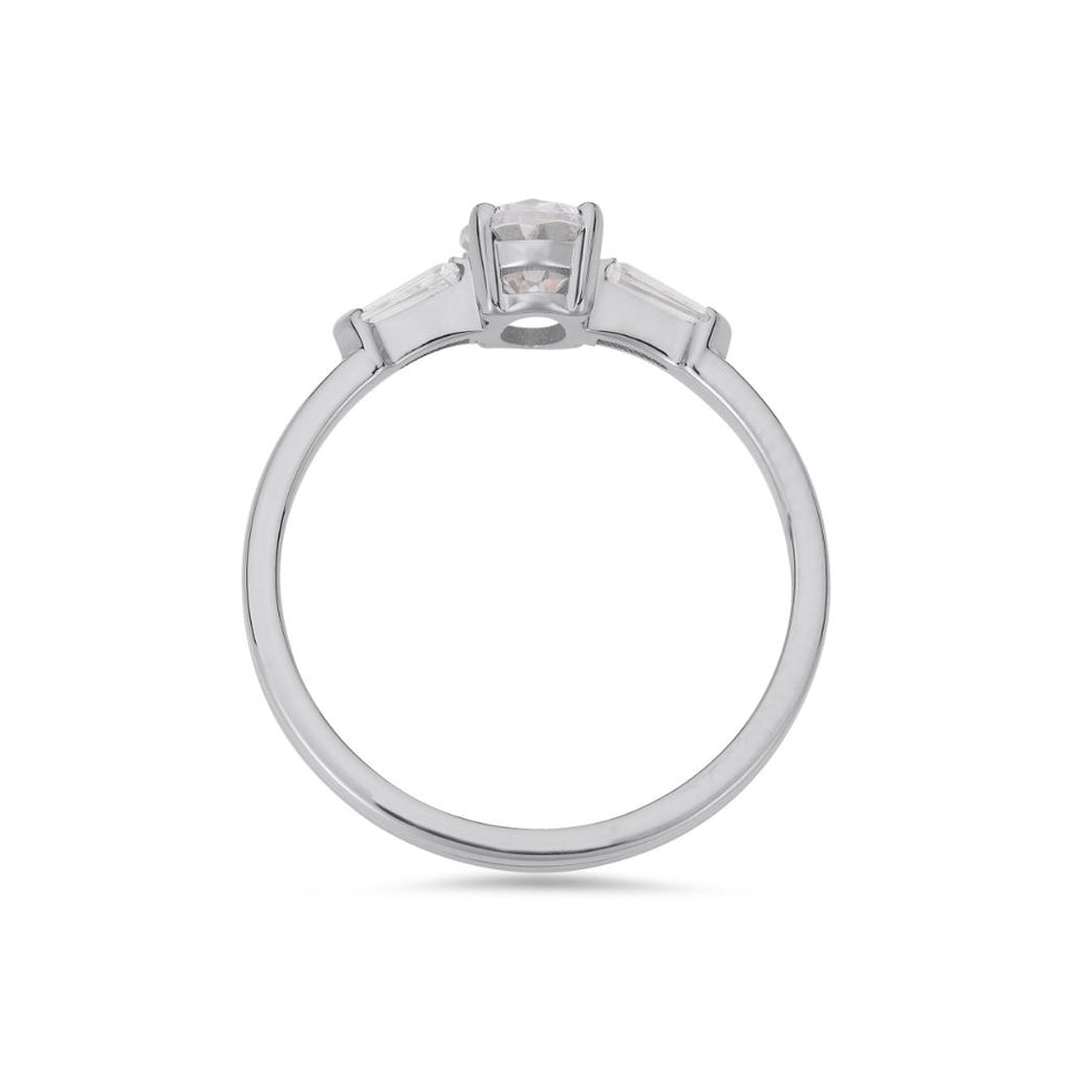 PACK: Platinum/White Gold Illusion Bullet & Oval Cut Ring