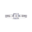 Illusion bullet & asscher cut diamond ring in platinum