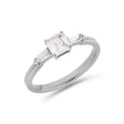 Illusion bullet & asscher cut diamond ring in platinum