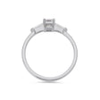 Illusion bullet & asscher cut diamond ring in platinum