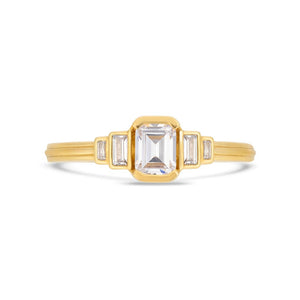 PACK: Gold Deco Cascading Emerald & Baguette Cut Ring