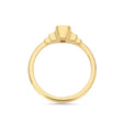 Deco cascading emerald & baguette cut diamond ring in yellow gold