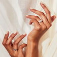 PACK: Platinum/White Gold Oval Cut Buckle Ring