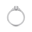 Deco cascading emerald & baguette cut diamond ring in white gold