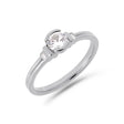 PACK: Platinum/White Gold Deco Brilliant Cut Solitaire Ring
