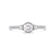 PACK: Platinum/White Gold Deco Brilliant Cut Solitaire Ring