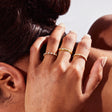 Round & baguette cut diamond ring in yellow gold engagement rings v by laura vann