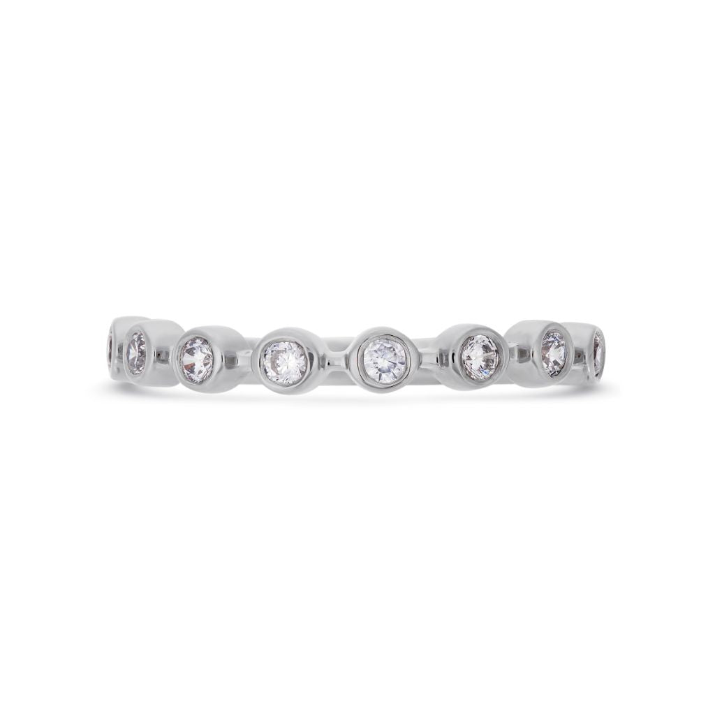 Bezel natural diamond ring in white gold