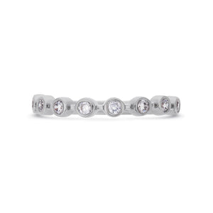 Bezel natural diamond ring in white gold