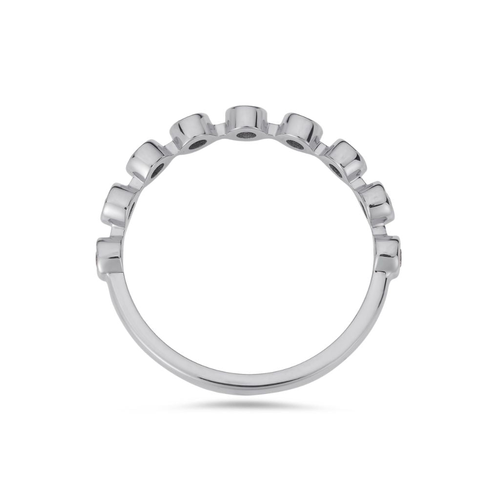 Bezel natural diamond ring in white gold