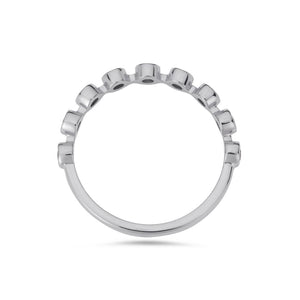 Bezel natural diamond ring in white gold