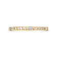 Round & baguette cut natural diamond ring in yellow gold