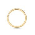 Round & baguette cut natural diamond ring in yellow gold