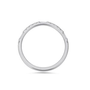Round & baguette cut natural diamond ring in white gold
