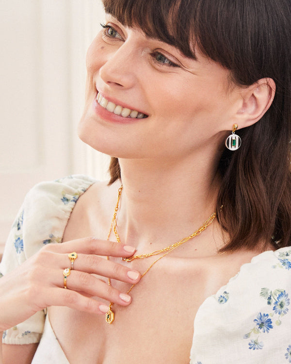 Darcy Necklace on Figaro Chain