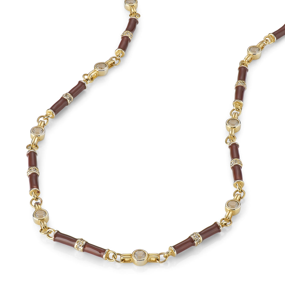 Marlowe Brown Enamel Necklace