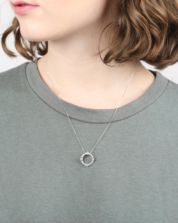 Luna Sterling Silver Circle Necklace 