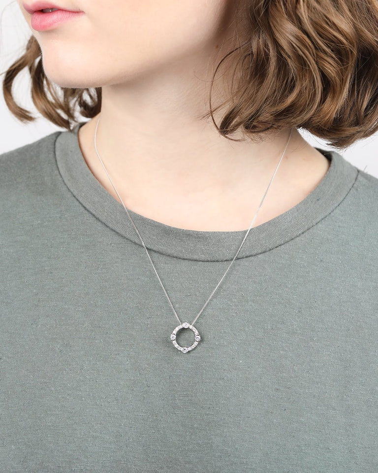 Luna Sterling Silver Circle Necklace 