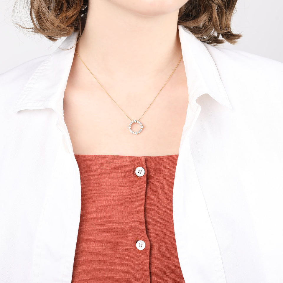 Luna Gold Circle Necklace