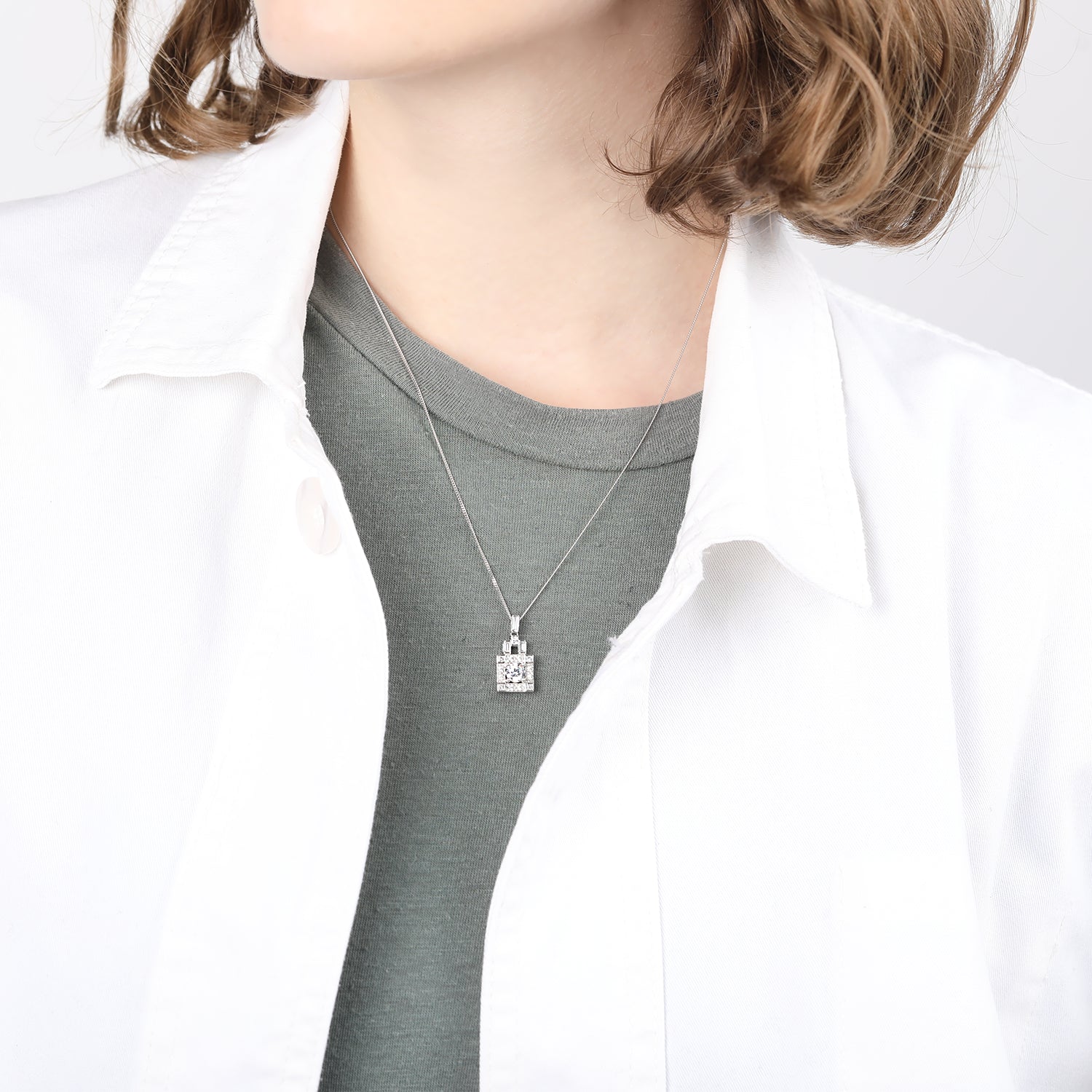Odette Sterling Silver Square Necklace