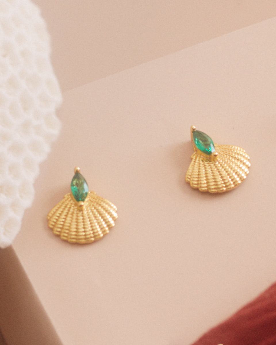 Pamela Gold Shell Earrings