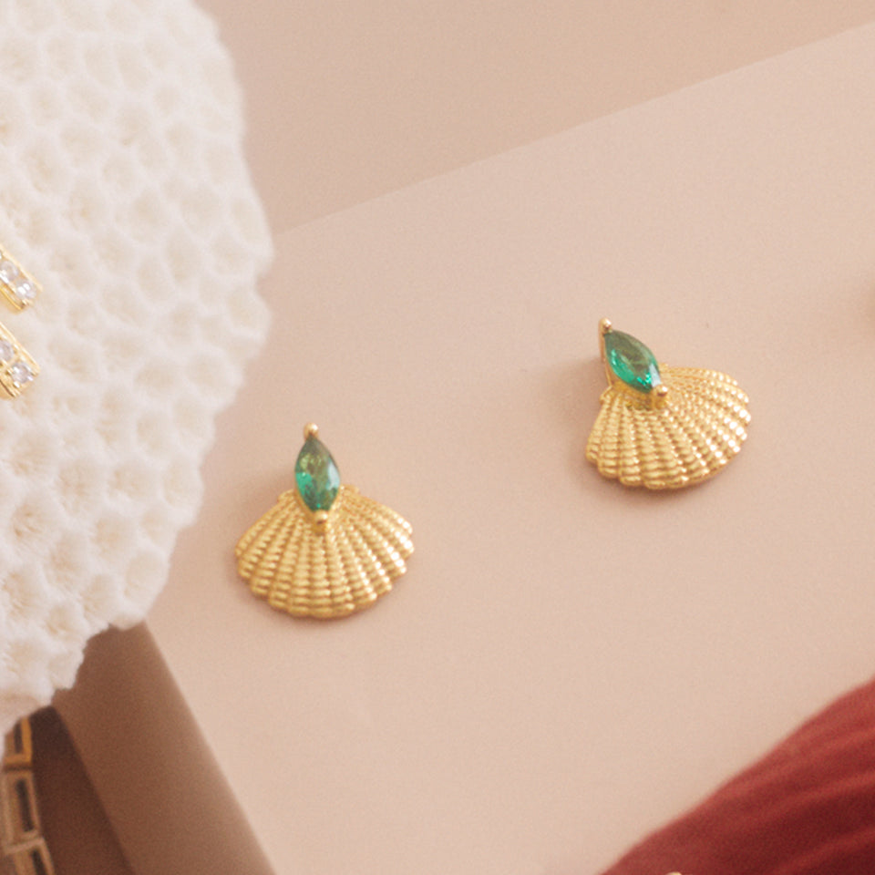 Pamela Gold Shell Earrings
