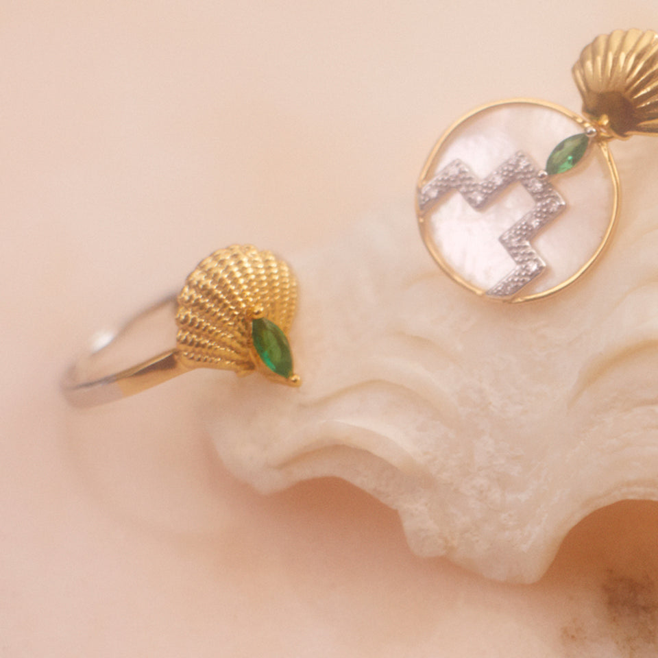 Pamela Gold Shell Ring