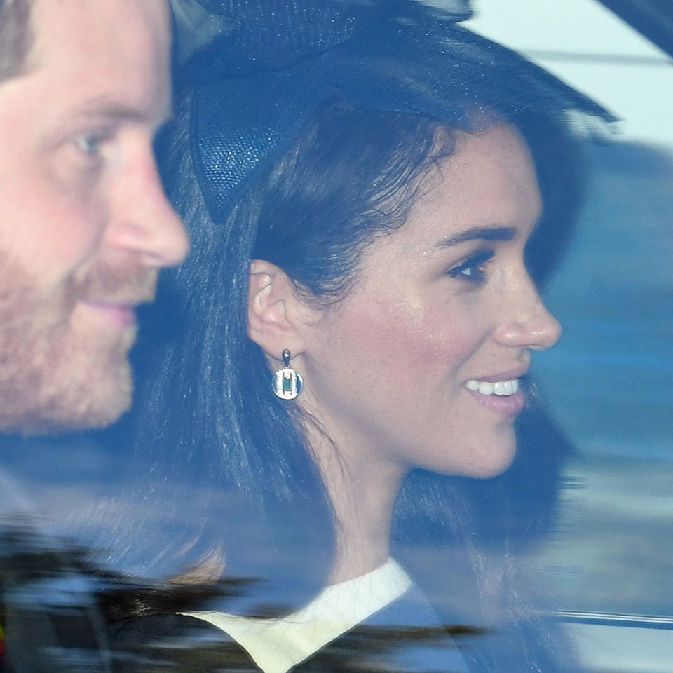 Meghan Markle V by Laura Vann Daphne earrings