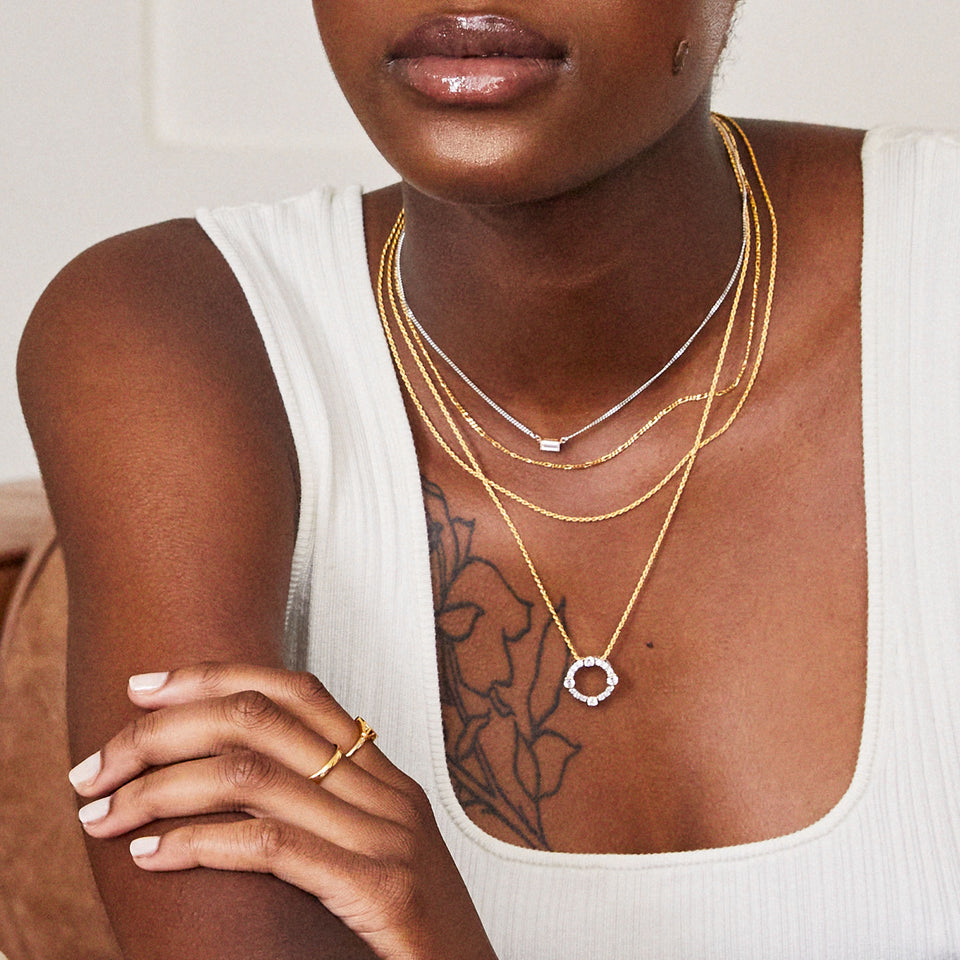 Luna Necklace on Rope Chain